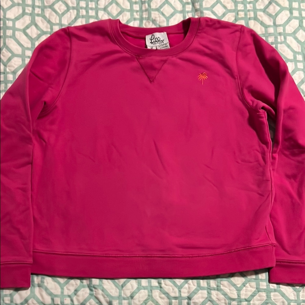 Lilly Pulitzer Pink Sweatshirt with Orange Palm